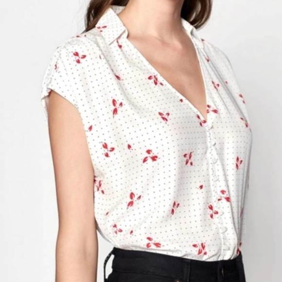 Equipment Alloura V-Neck Cap-Sleeve Silk Blouse - Picture 8 of 9